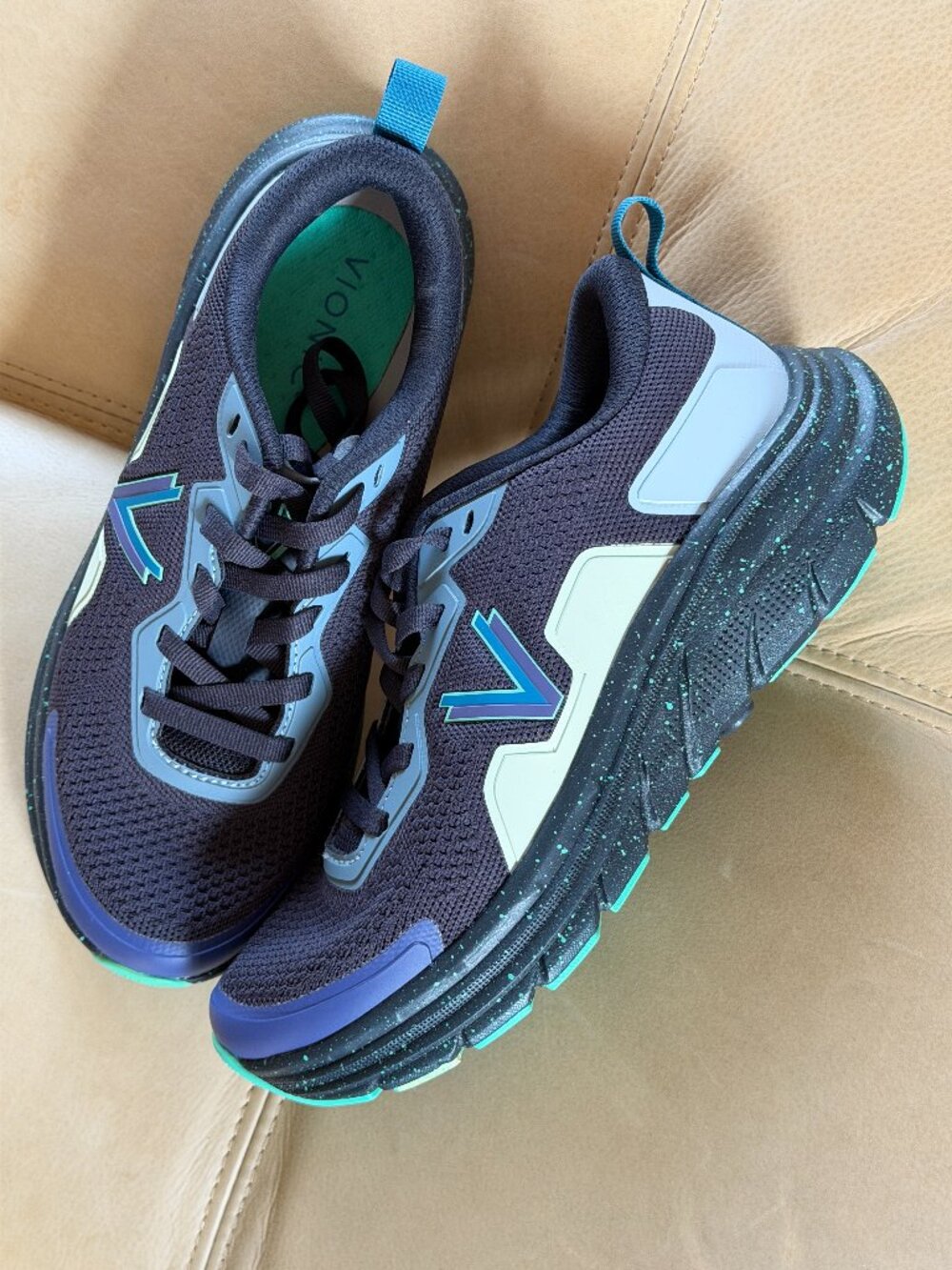 Vionic Women's Navy Sneakers with Teal Accents